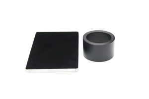 the comparison photo of DLC coating vs regular black anodized aluminum